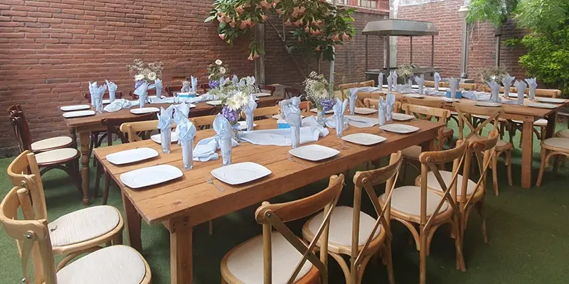 Parrillada Integral Vintage con mobiliario