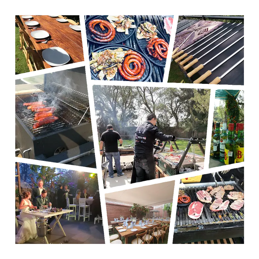 Parrilladas para eventos en CDMX con parrillero a domicilio y espadas brasileñas